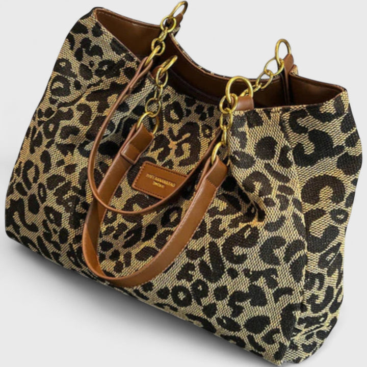 Alizée | Sac shopping en toile motif léopard