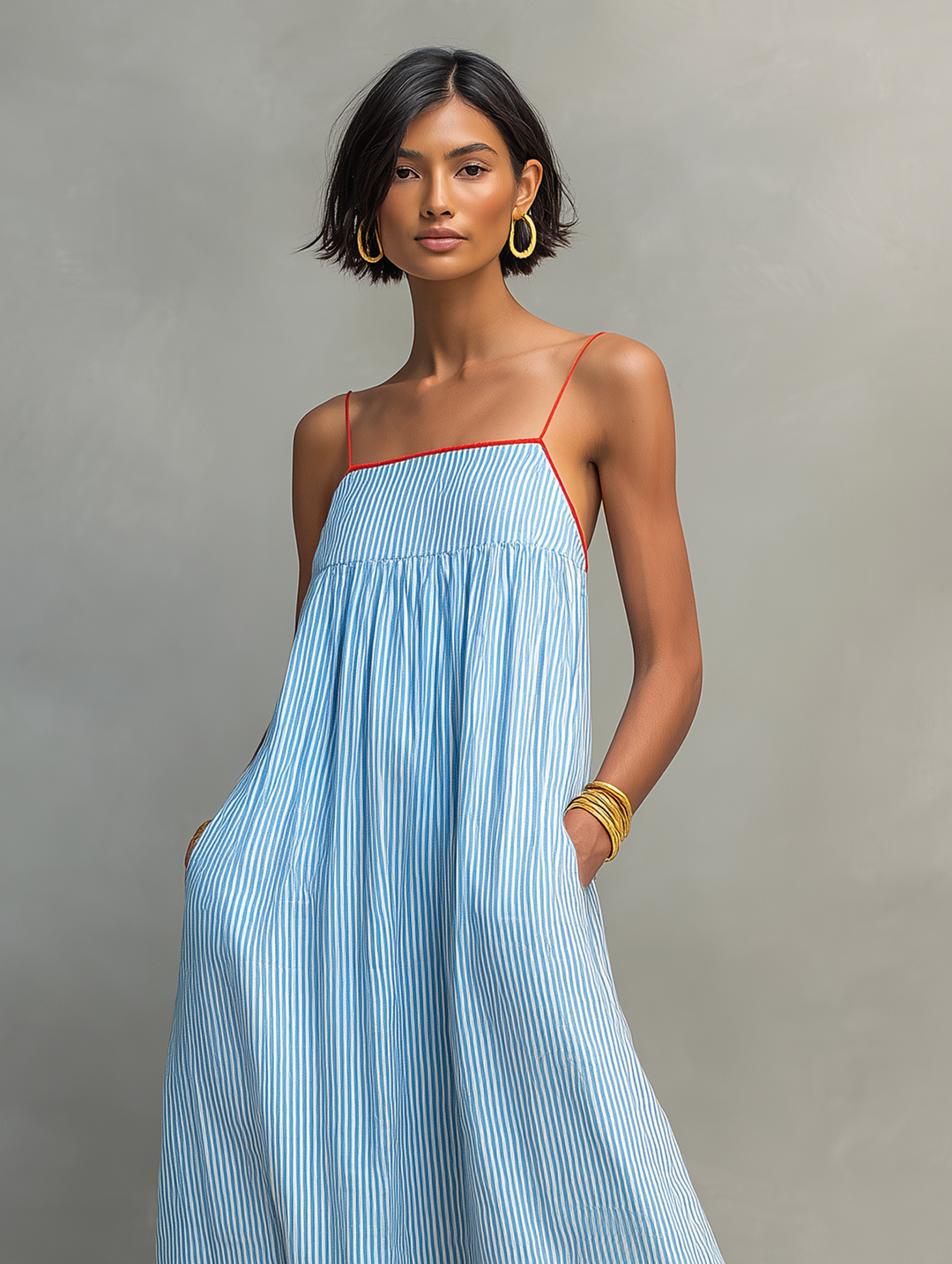 Amandine™ | Robe longue rayée