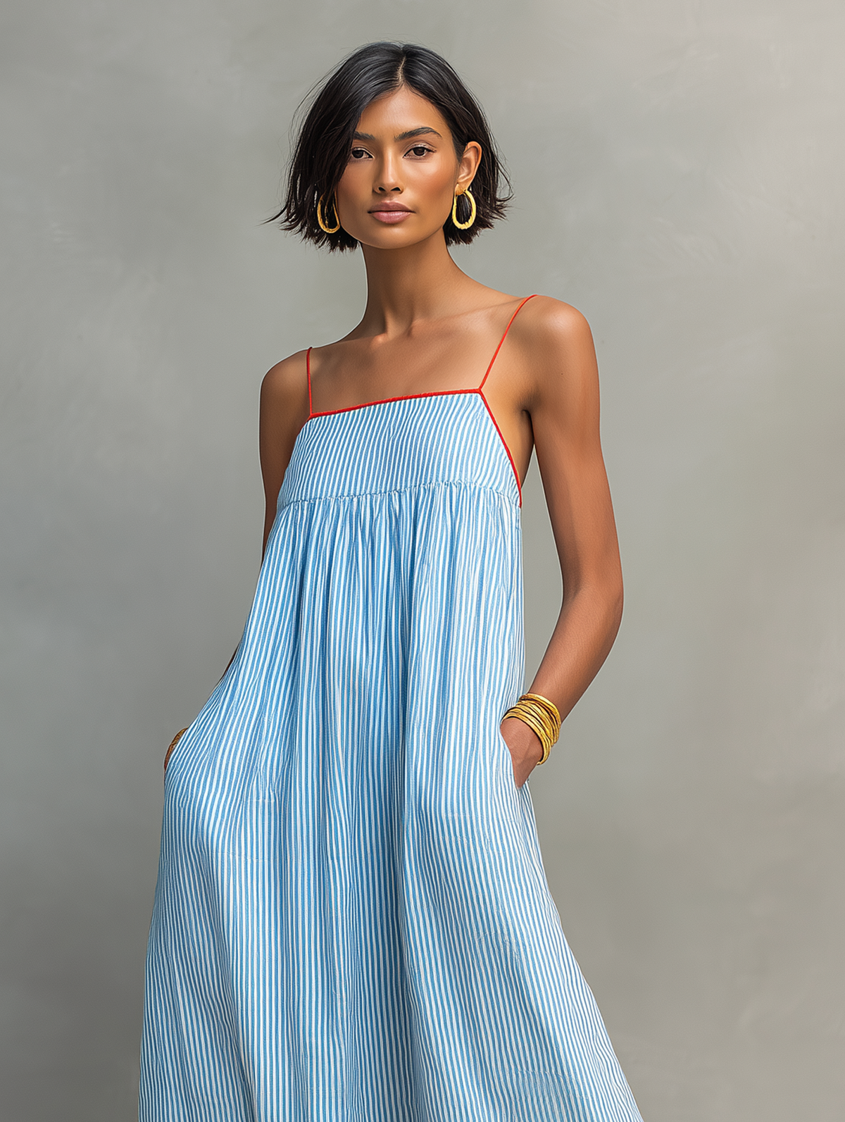 Amandine™ | Robe longue rayée