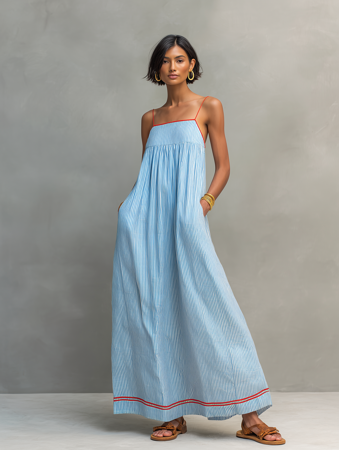 Amandine™ | Robe longue rayée