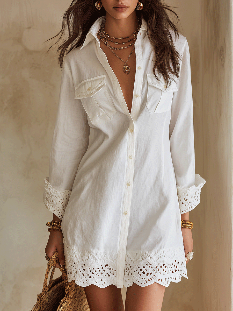 Camille™ | Robe chemise courte élégante