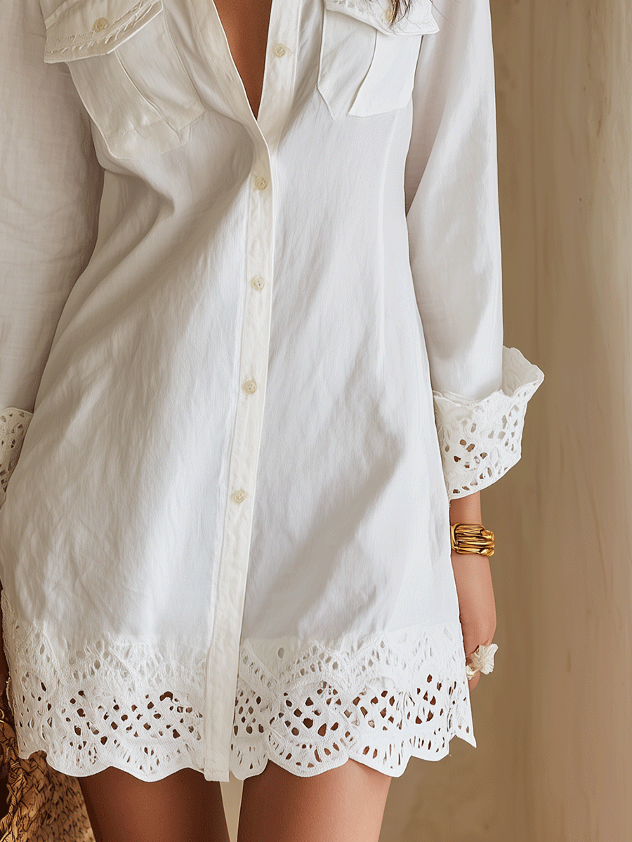 Camille™ | Robe chemise courte élégante