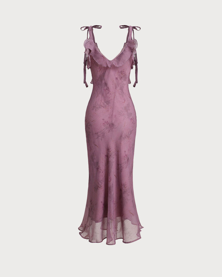 Élodie™ | Robe romantique en chiffon avec bretelles à nouer