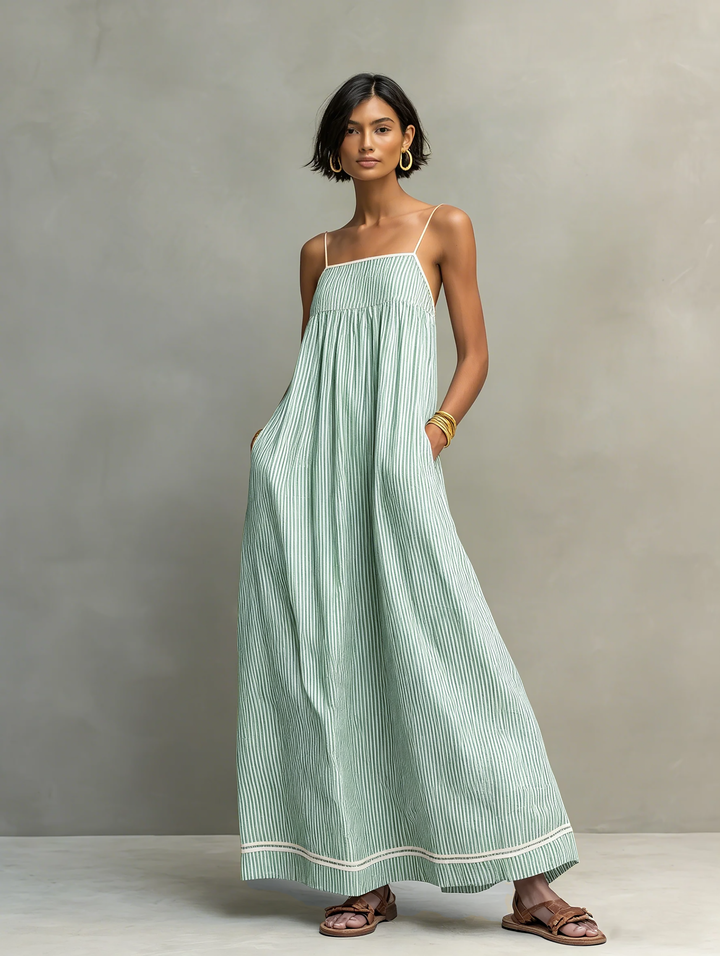 Amandine™ | Robe longue rayée