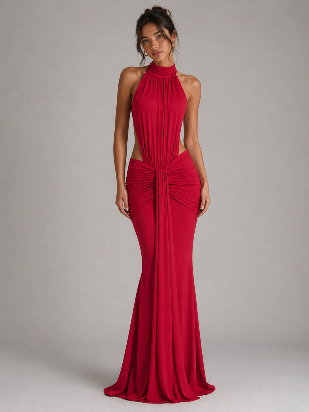 MAËLLE - ROBE LONGUE RUCHÉE DOS NU