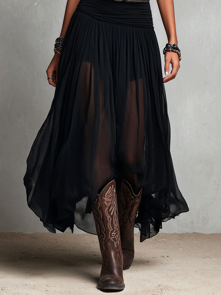 Chloé | Robe élégante fluide avec jupe asymétrique et style bohème chic