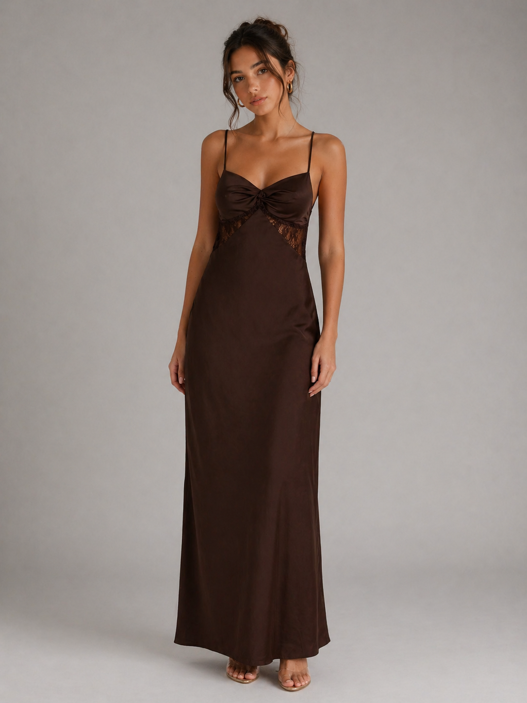SORELLA – ROBE LONGUE SÉDUISANTE AVEC DENTELLE ET FINES BRETELLES