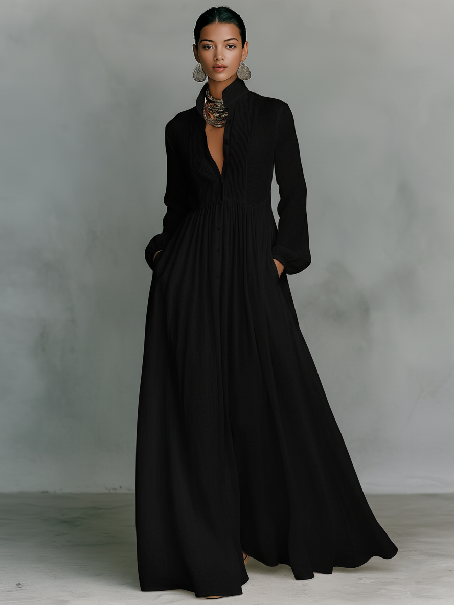 Amélie™ | Robe longue fluide en mélange de lin