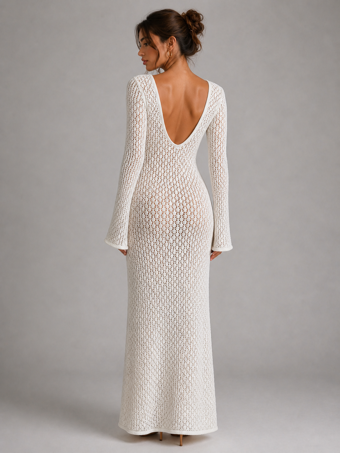 AURÉLIE – ROBE LONGUE CROCHETÉE DOS NU