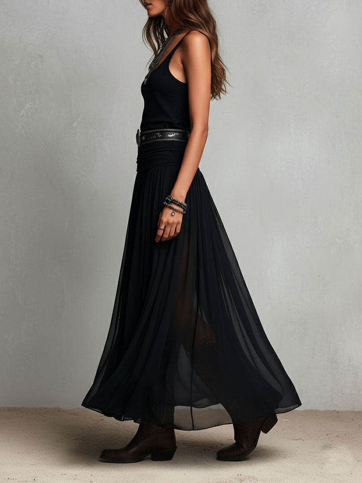 Chloé | Robe élégante fluide avec jupe asymétrique et style bohème chic