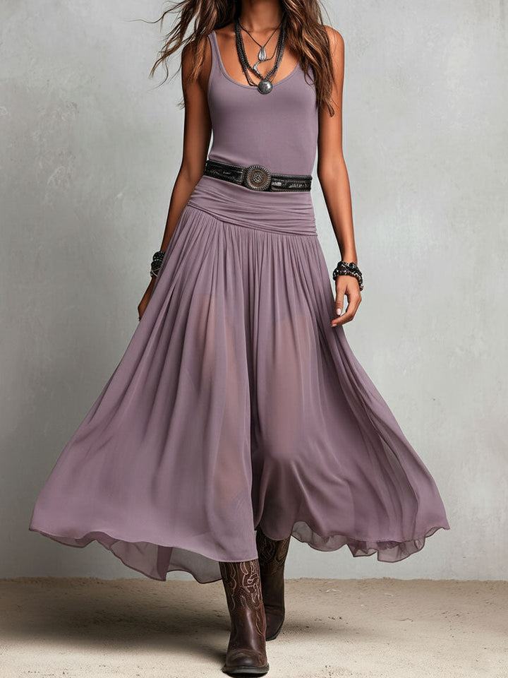 Chloé | Robe élégante fluide avec jupe asymétrique et style bohème chic