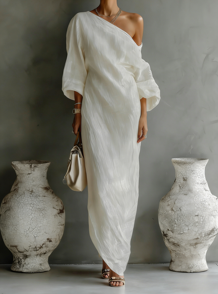 Soline | Robe longue fluide asymétrique élégante