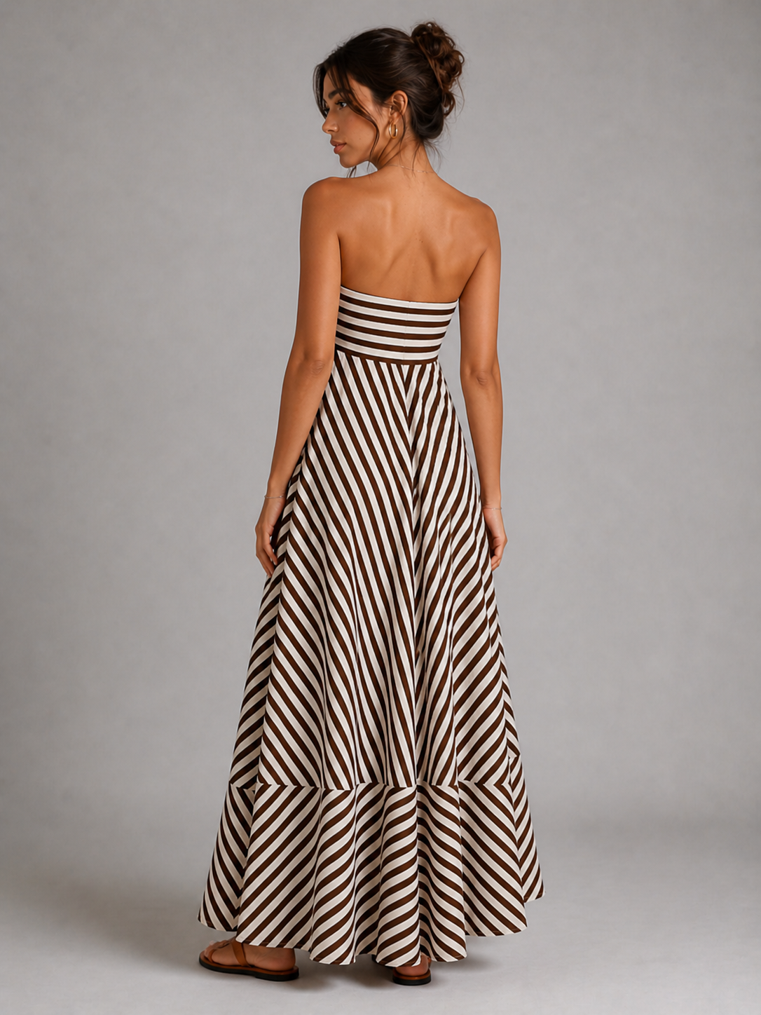 JULIETTE - ROBE LONGUE BUSTIER À RAYURES FAÇON RIVIERA