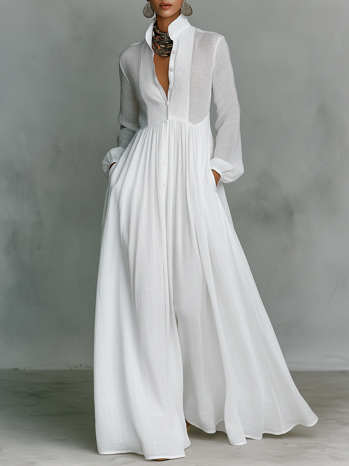Amélie™ | Robe longue fluide en mélange de lin