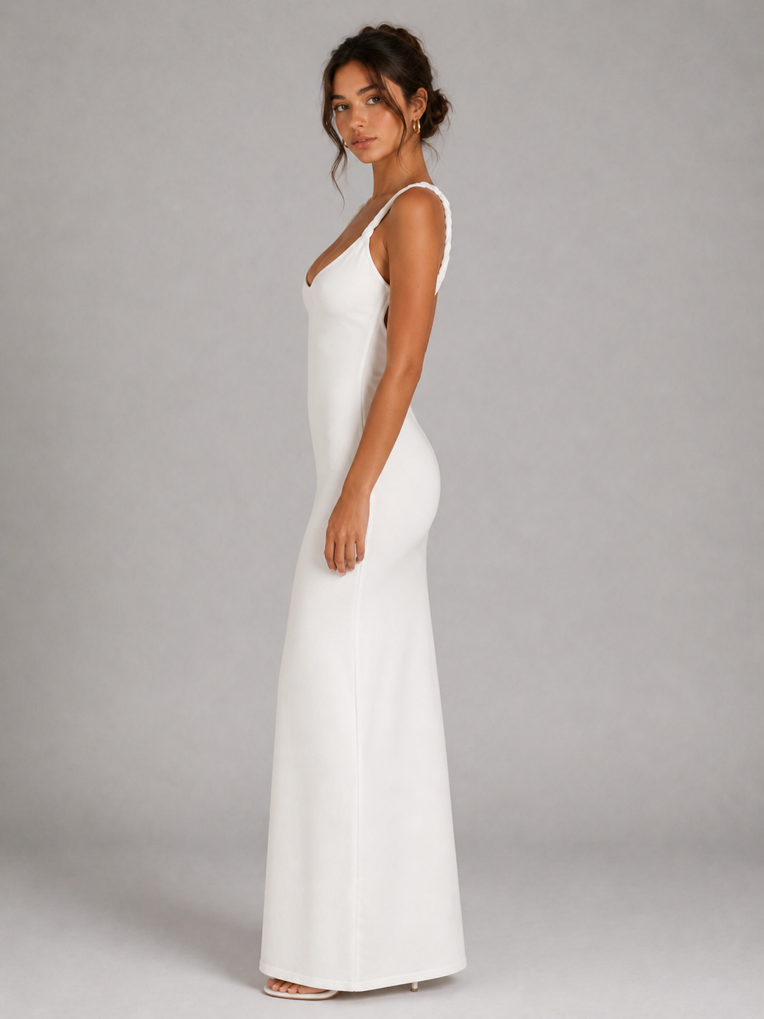 CAMILLE - ROBE LONGUE DOS NU À FINES BRETELLES
