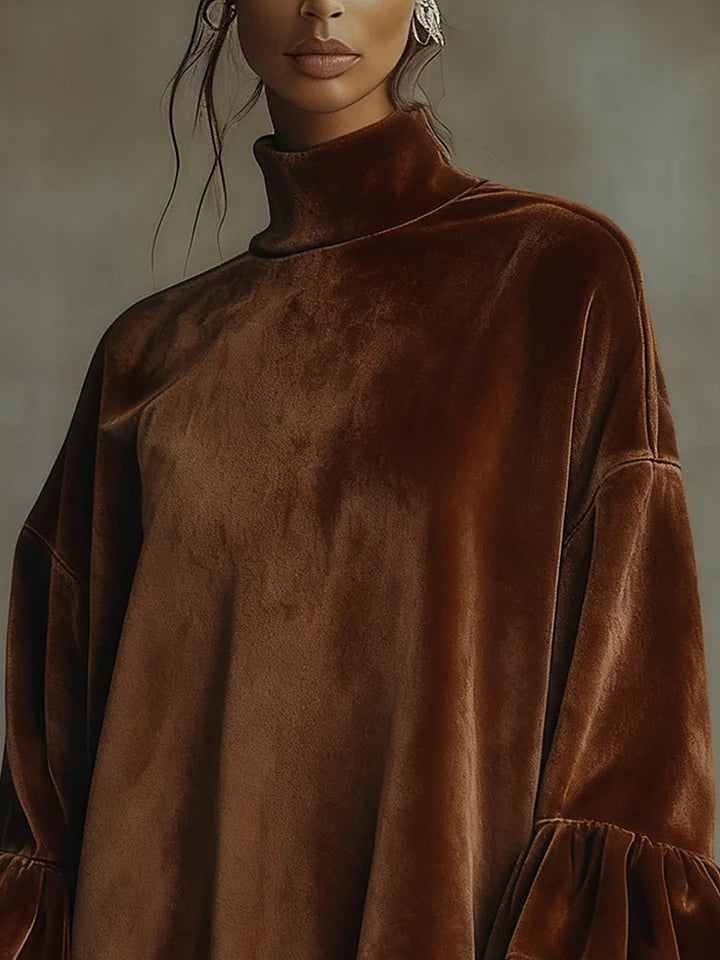 Liora – Robe mini en velours à manches statement