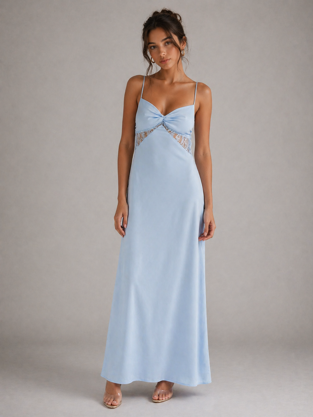SORELLA – ROBE LONGUE SÉDUISANTE AVEC DENTELLE ET FINES BRETELLES