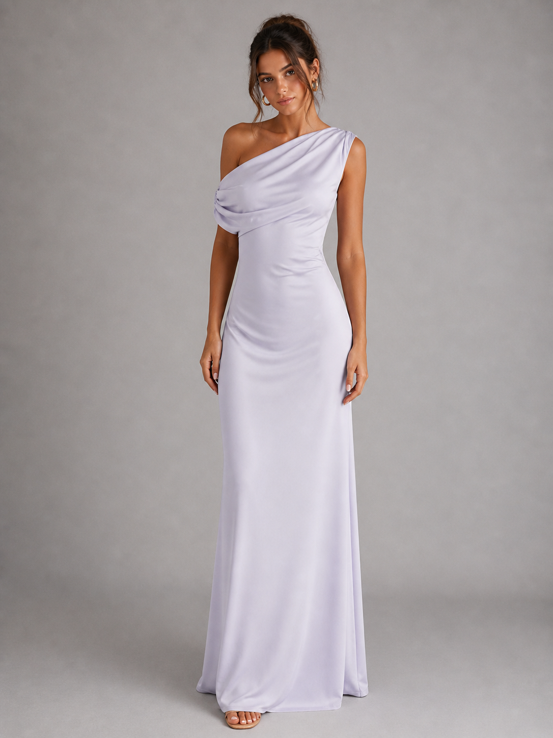 CIELA - ROBE LONGUE SATINÉE ASYMÉTRIQUE