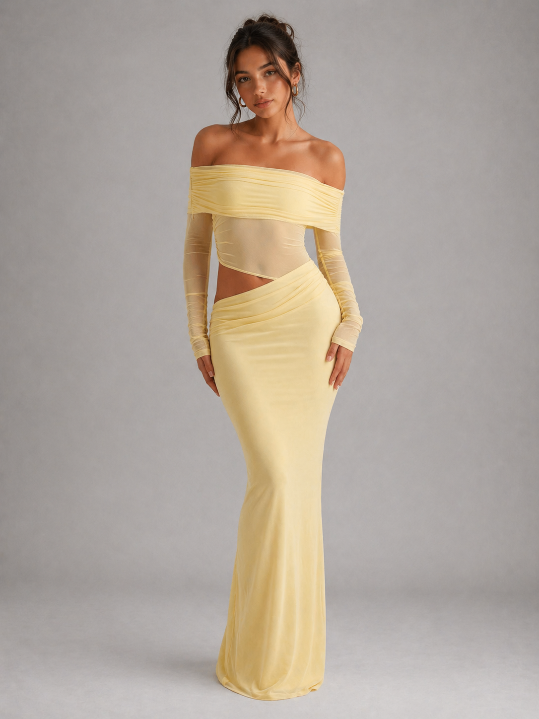 MÉLINA – ROBE LONGUE EN TULLE À ÉPAULES DÉNUDÉES