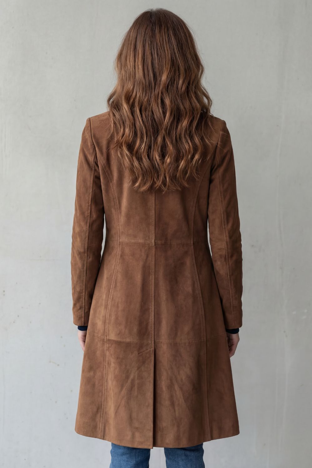 Camille manteau long effet daim vintage