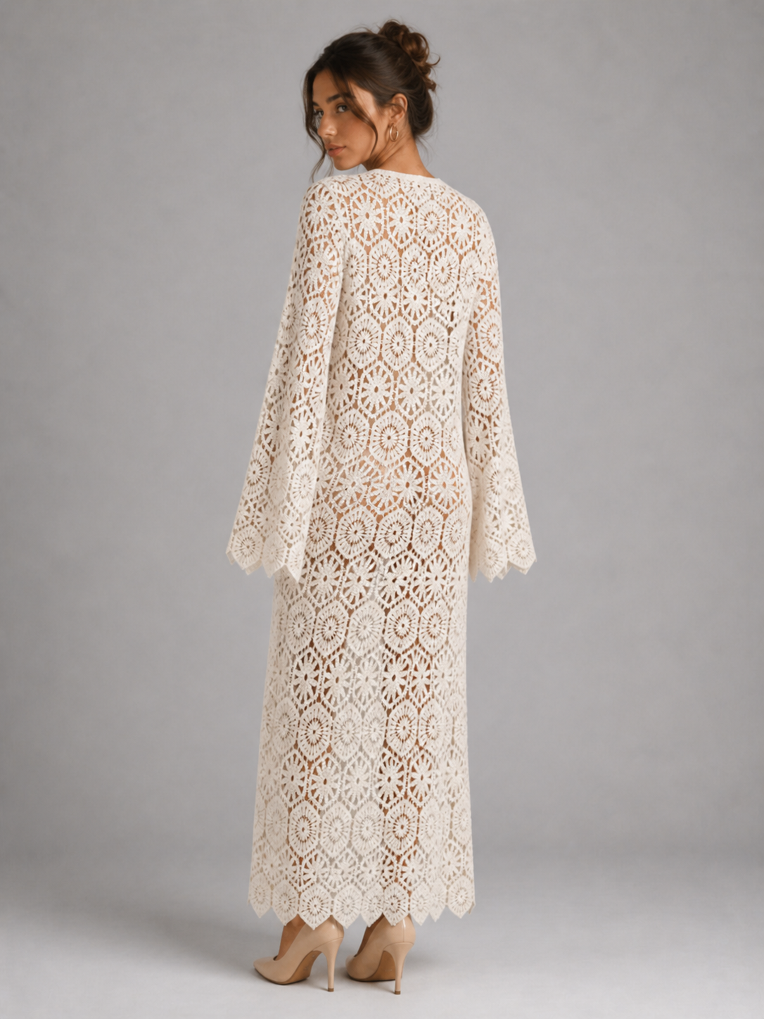 ALMA – ROBE LONGUE EN DENTELLE AJOURÉE