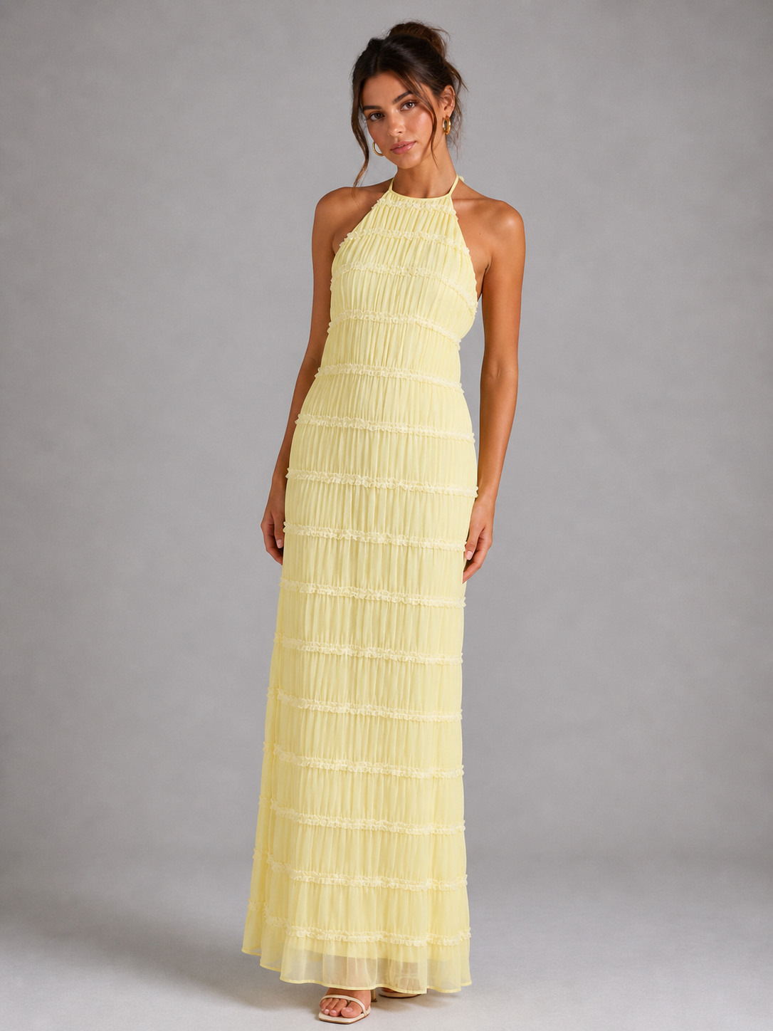 CÉLESTE – ROBE LONGUE TEXTURÉE DOS NU