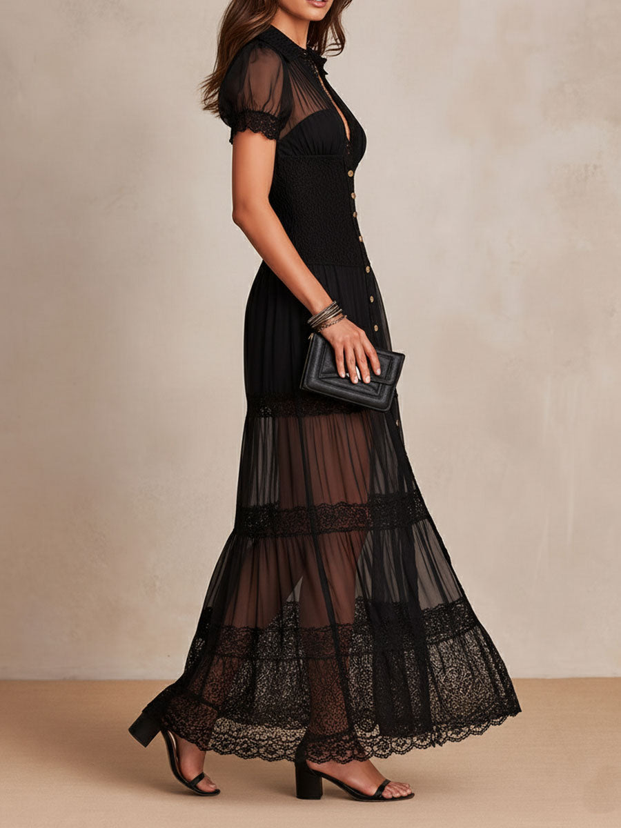 Claudine™ | Robe longue en dentelle élégante