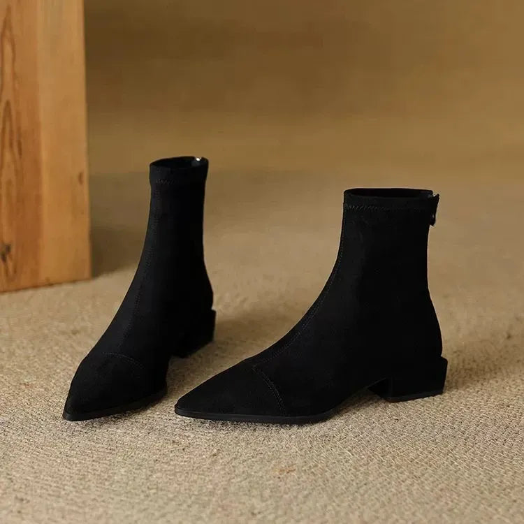 Camille | Bottines élégantes en daim à bout pointu