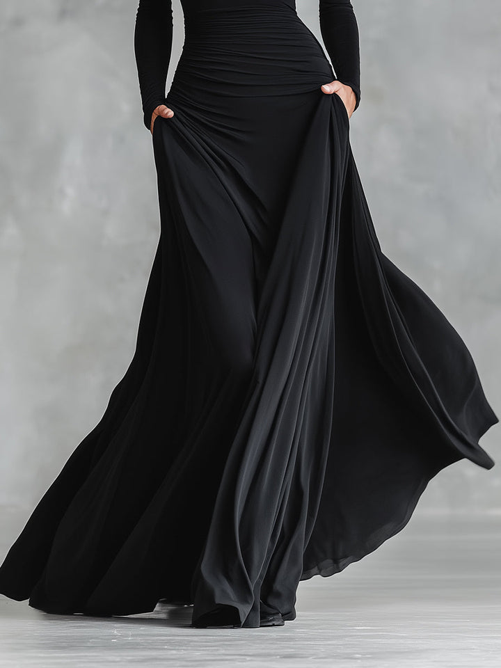 Seraphine – Robe maxi sculpturale fluide