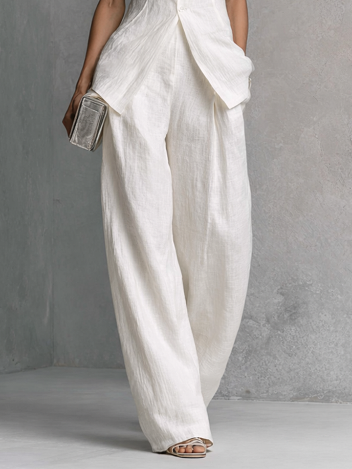 Camille | Ensemble minimaliste deux pièces blanc