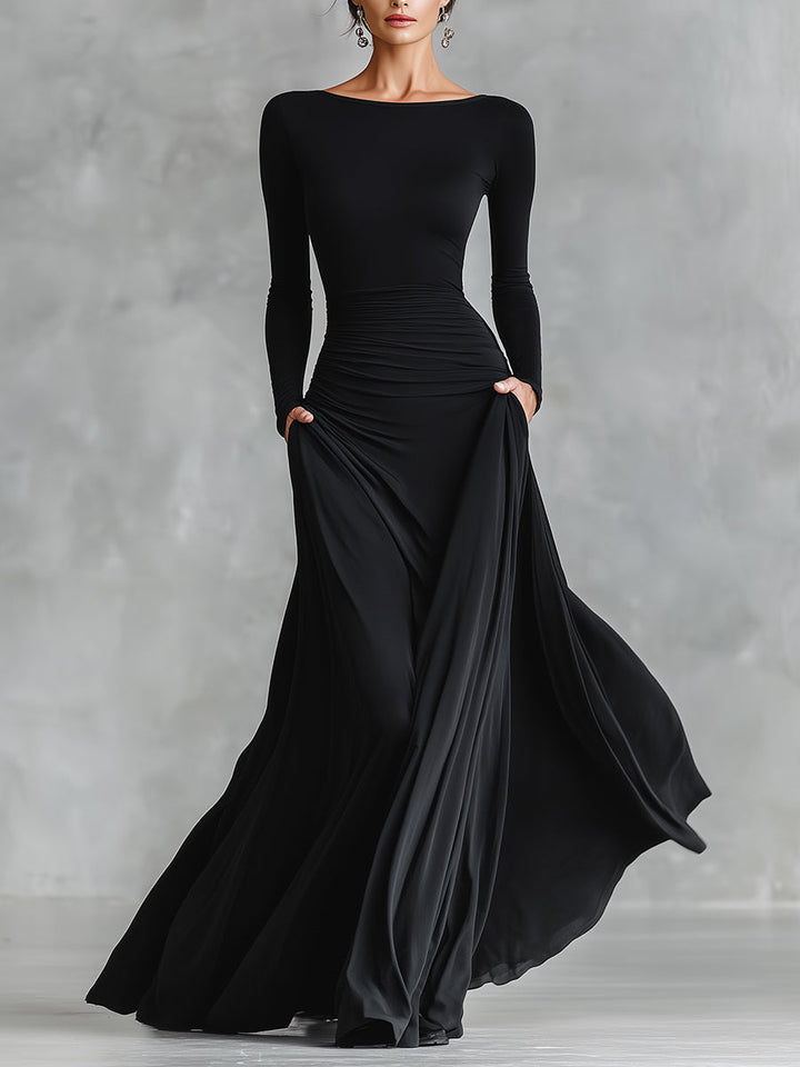 Seraphine – Robe maxi sculpturale fluide