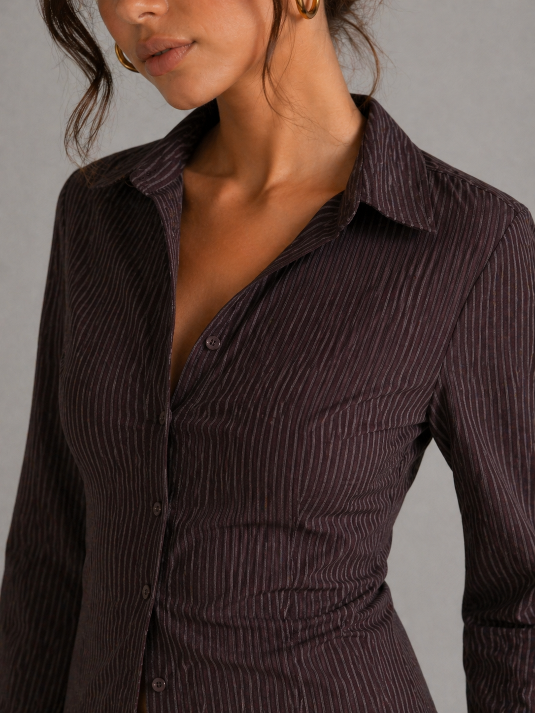 ROBEYN – CHEMISE CINTRÉE À FINES RAYURES