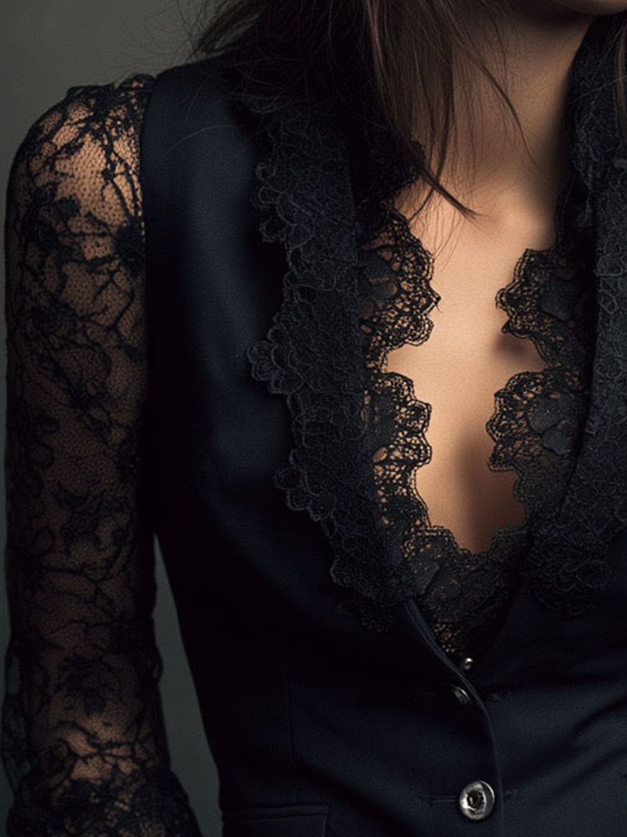 Sophie | Blazer Élégant à Manches Semi-Transparentes