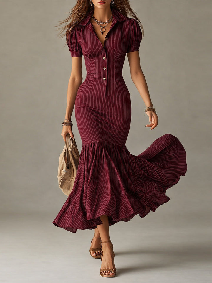 Élégance Structurée | Robe Longue Boutonnée