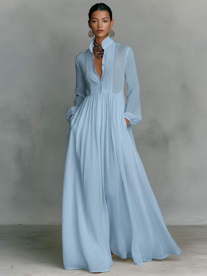 Amélie™ | Robe longue fluide en mélange de lin