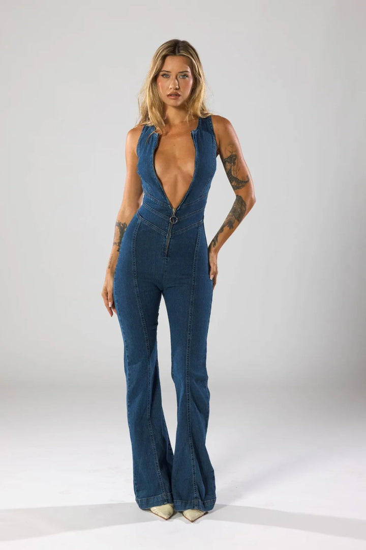 ÉLODIE | COMBINAISON EN DENIM ÉLÉGANTE