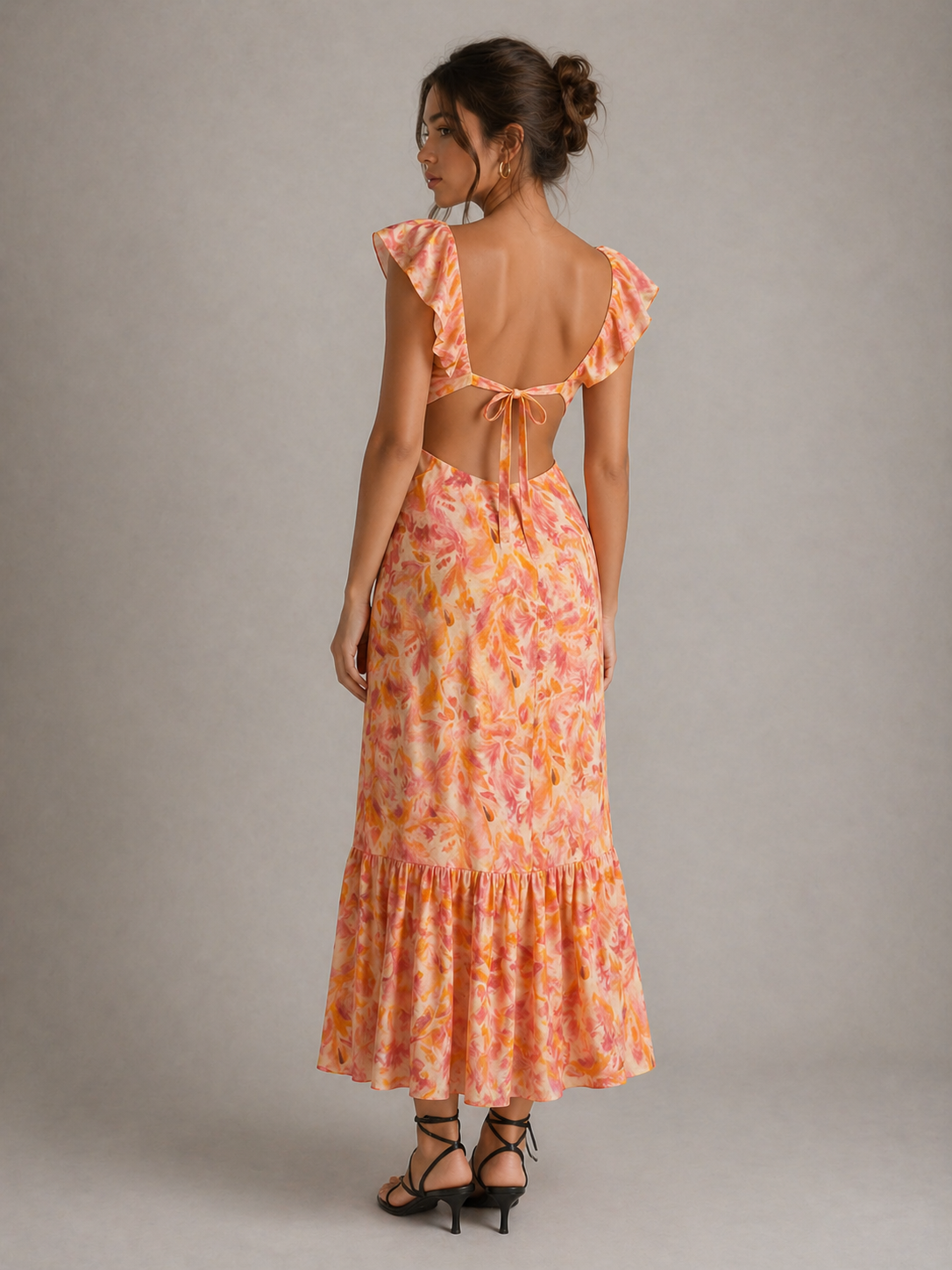 EMMA – ROBE MAXI À VOLANTS
