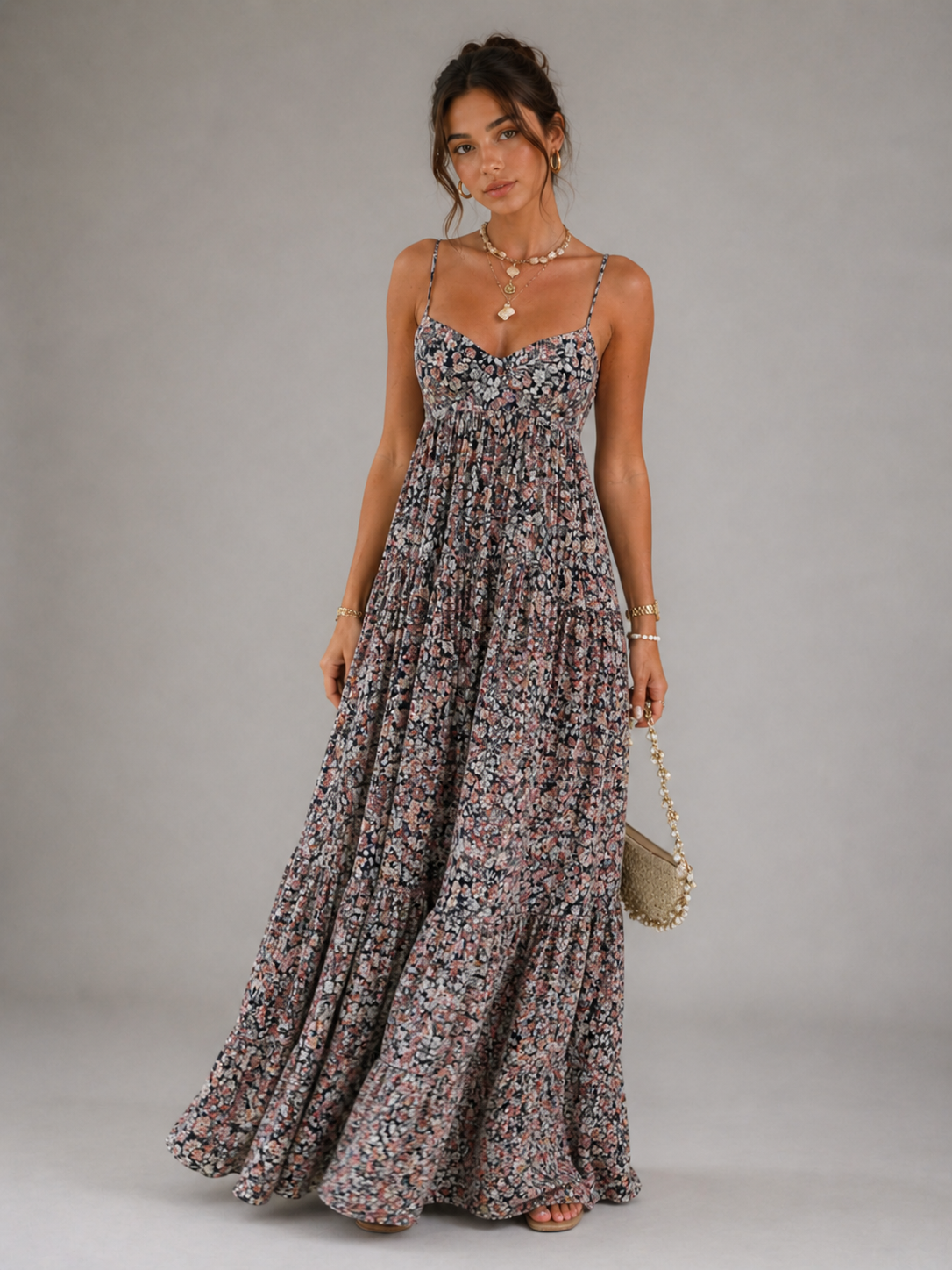 REYNA - ROBE MAXI FLEURIE DOS NU