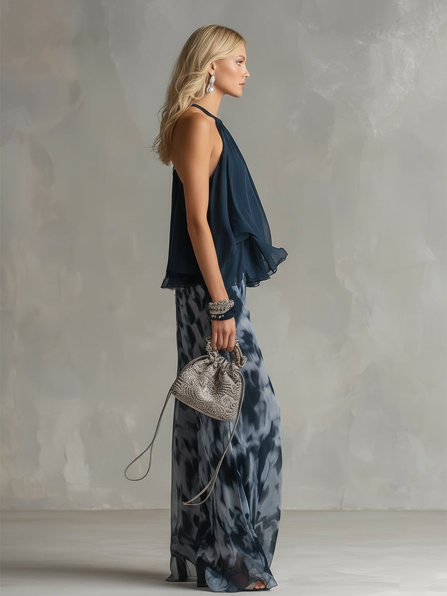 Élise | Ensemble élégant aérien avec top fluide et pantalon ample