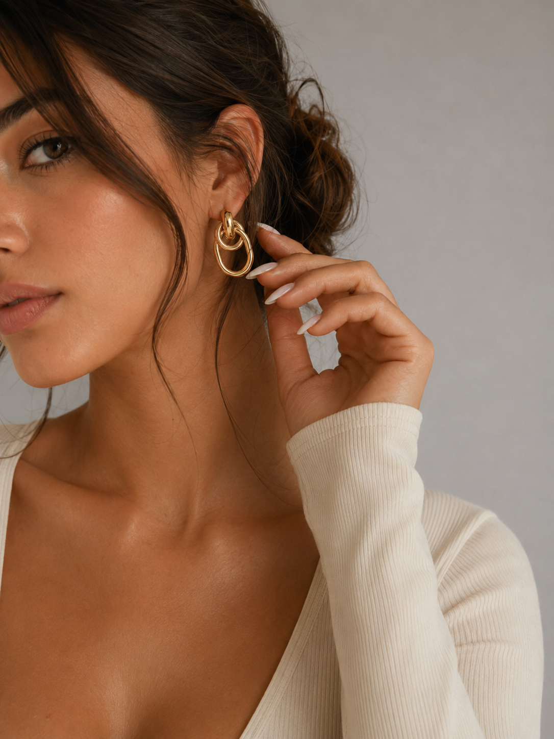 MAISON – BOUCLES D’OREILLES À ANNEAUX ENTRELACÉS