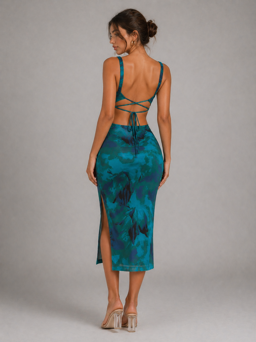 CLAIRE – ROBE LONGUE SCULPTANTE IMPRIMÉE