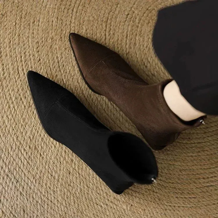 Camille | Bottines élégantes en daim à bout pointu