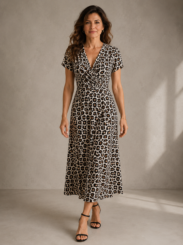 Margaux | Robe Élégante Imprimé Léopard