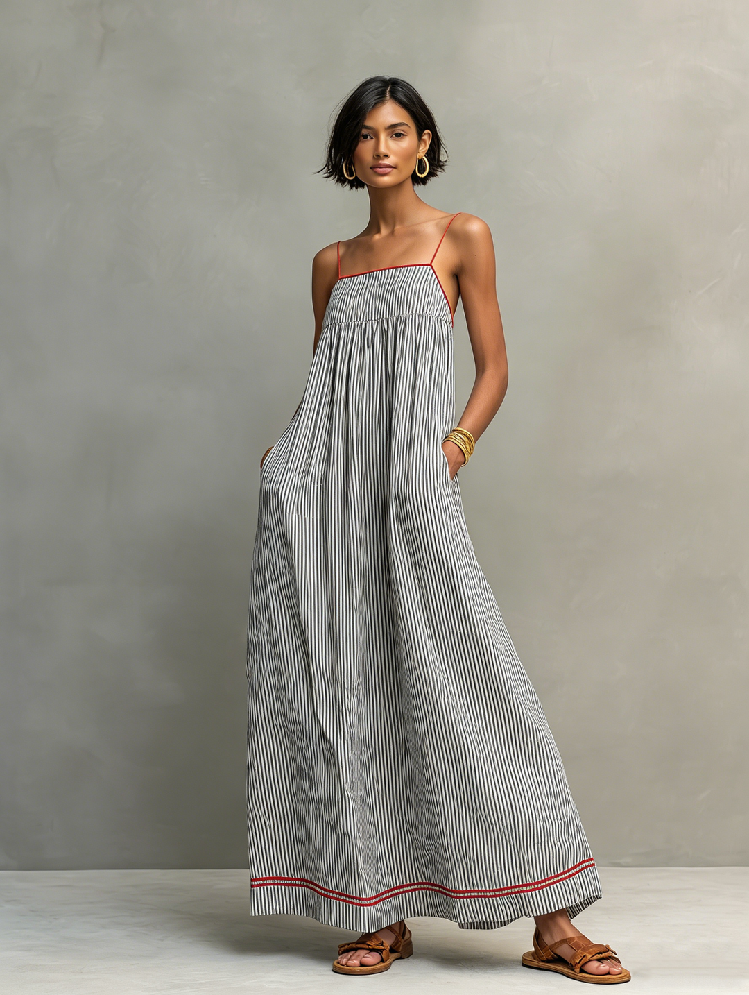 Amandine™ | Robe longue rayée