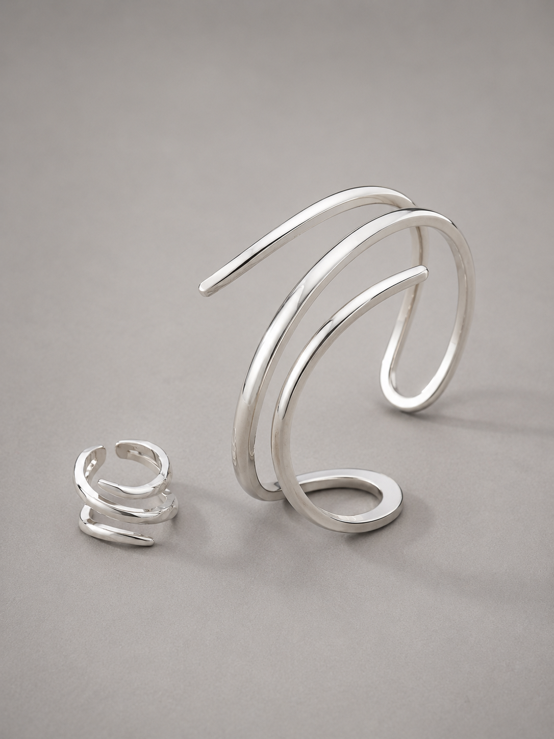 ÉLISÉE - ENSEMBLE BRACELET ET BAGUE SPIRALE