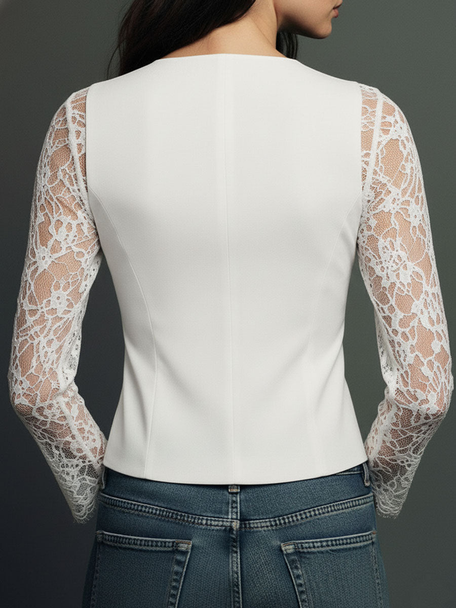 Sophie | Blazer Élégant à Manches Semi-Transparentes