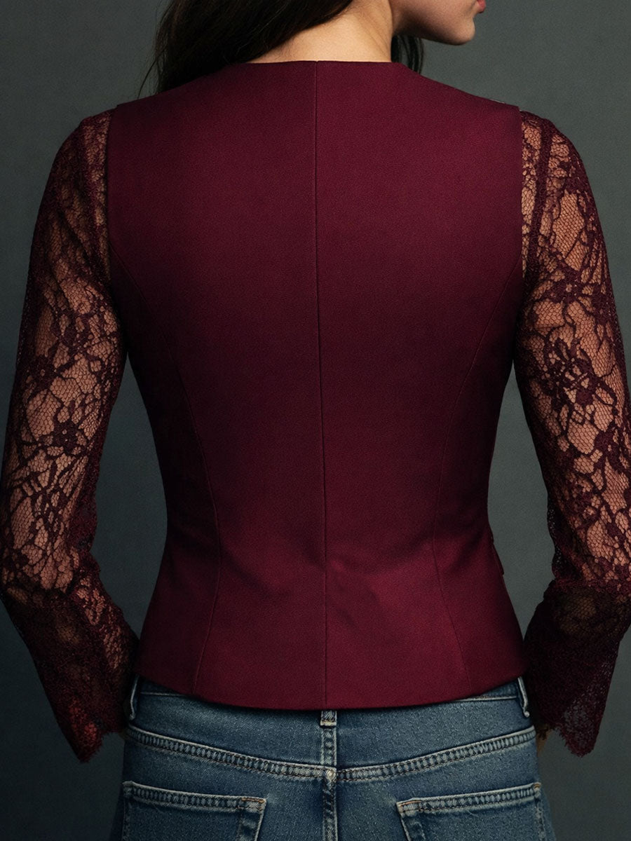 Sophie | Blazer Élégant à Manches Semi-Transparentes