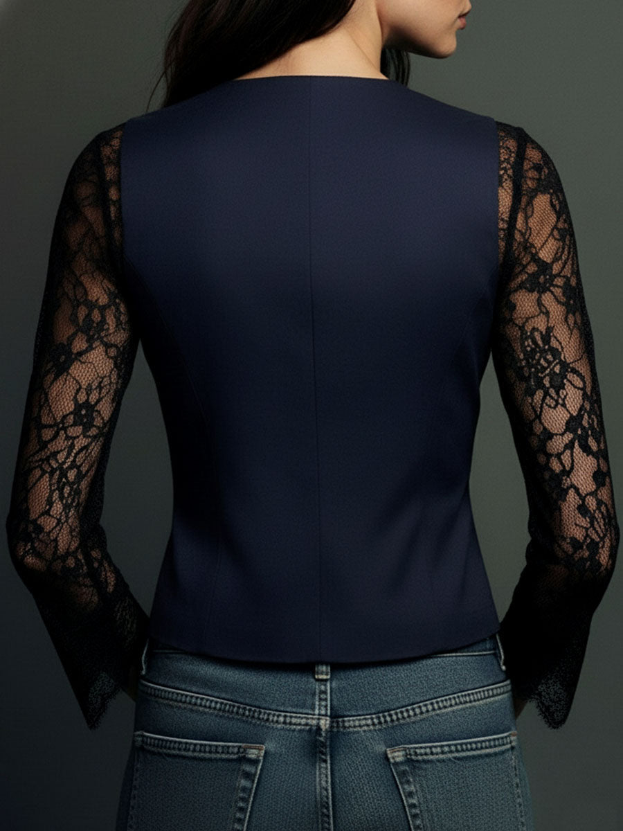 Sophie | Blazer Élégant à Manches Semi-Transparentes