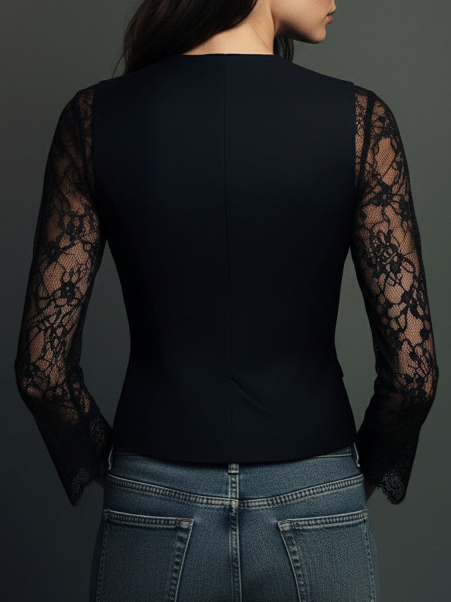 Sophie | Blazer Élégant à Manches Semi-Transparentes