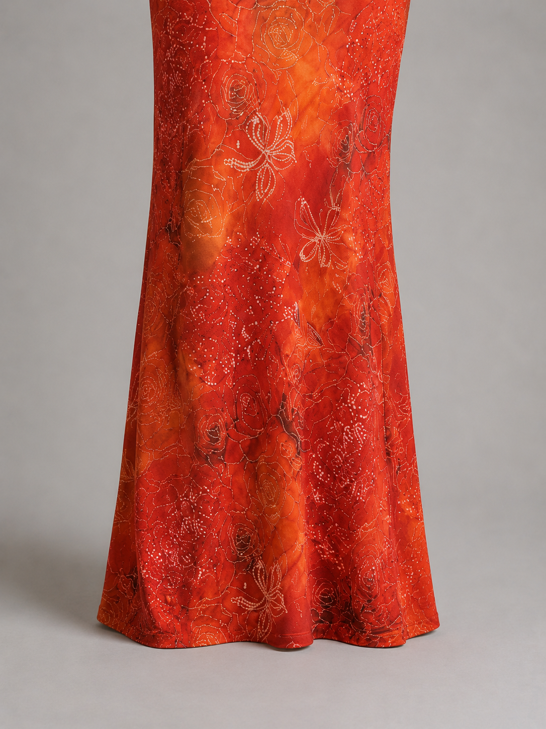 YOVA - ROBE LONGUE SCULPTANTE DOS NU ORANGE FLAMBOYANT